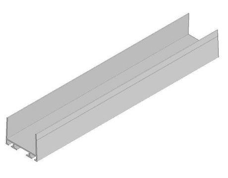 Spodný - horný hliníkový profil PSD - 6000 mm - ELOX
