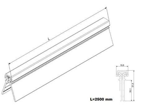 Hliníkový dverový pánt - čierny - L=2500 mm - PSD