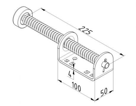 Koncový pružinový doraz TF 174800 L=234 mm