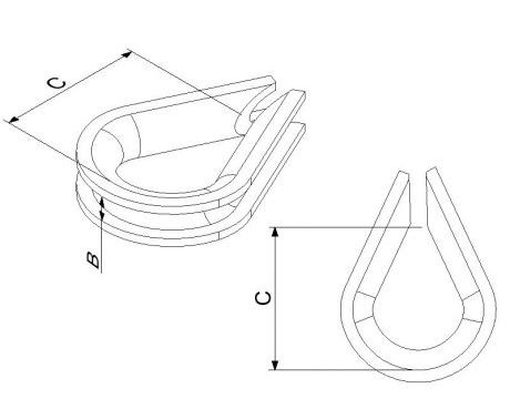 Spodné oko PSD 60404 pre 3.0 mm a 4.00 mm oceľové lanko