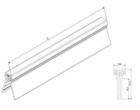 Hliníkový dverový pánt - ELOX - L=2500 mm - PSD