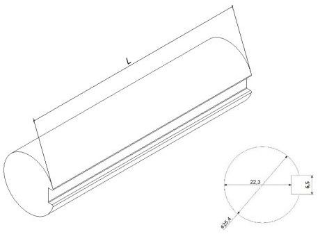 Hriadeľ plná s klinovou drážkou 25,4 mm - PSD - 3000 mm