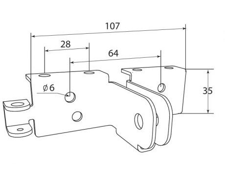 Konzola LiftMaster 004C320144 pre uchytenie tiahla o panel