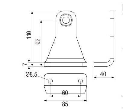Konzola LiftMaster 041A0338 pre uchytenie pohonu na krídlo brány