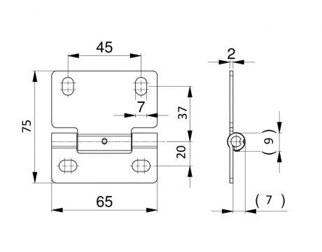 Stredový pánt LP 75x65