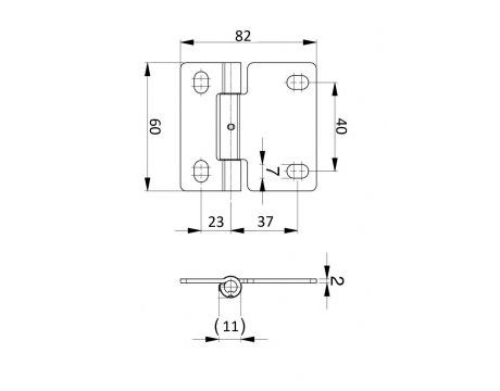 Stredový pánt LP 82x60