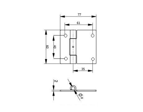Stredový pánt LP 77x60