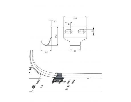 Prechodová svorka vodiacej koľajnice DOCO 235038