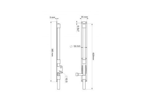 Zástrč (rígeľ) - 420 mm / ø 16 mm