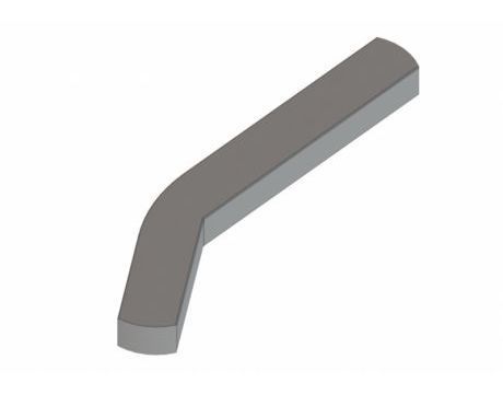 Oceľový obdĺžnikový klin (kajlík) 6,3 x 9,5 x 98 mm - zahnutý