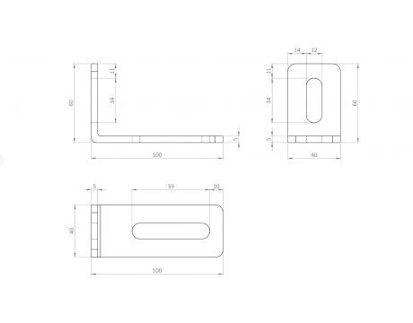 Montážny uholník 100 x 60 mm