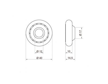 Ložisko Aluprof LO40 - Ø 40 mm s vnútorným nylonovým prstencom 