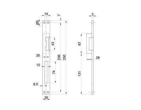 Elektrozámok s lištou, funkciou pamäte a odblokovaním - 8 - 12 V AC/DC