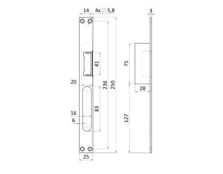 Elektrozámok s lištou, funkciou pamäte a odblokovaním - 6 - 14 V AC/DC