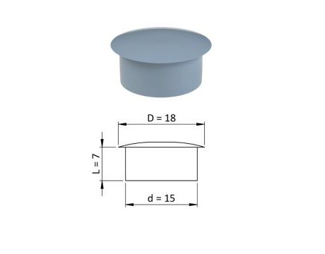 Vnútorná plastová krytka okrúhla - ø 18 mm - otvor ø 15 mm
